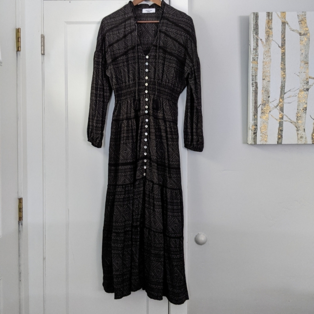 Carly Jean Los Angeles Bohemian / Western / Prairie /  Tiered Maxi Prairie Dress - Picture 15 of 16